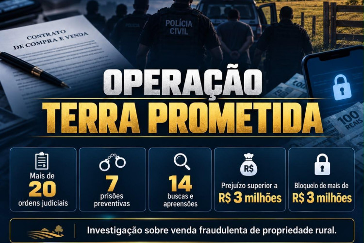 Operação Terra Prometida: Polícia Civil prende seis investigados por fraude milionária